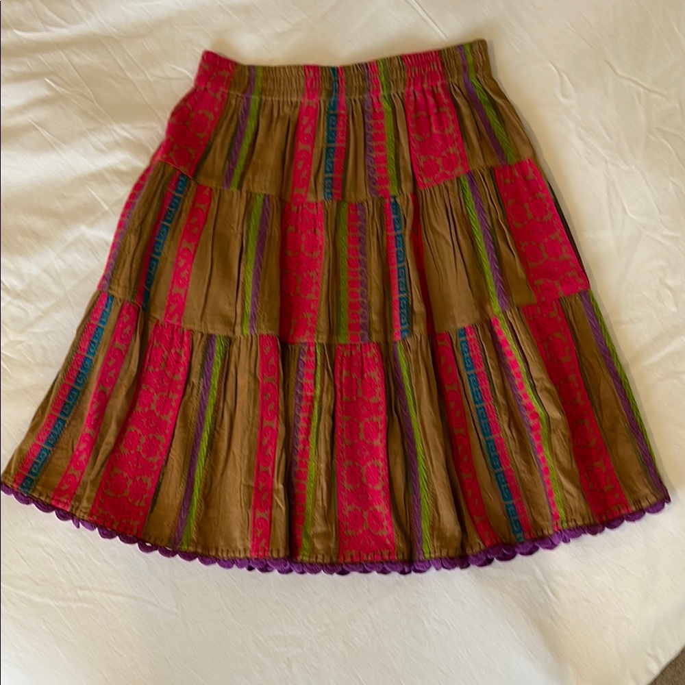 Pink and Green Tiered Skirt